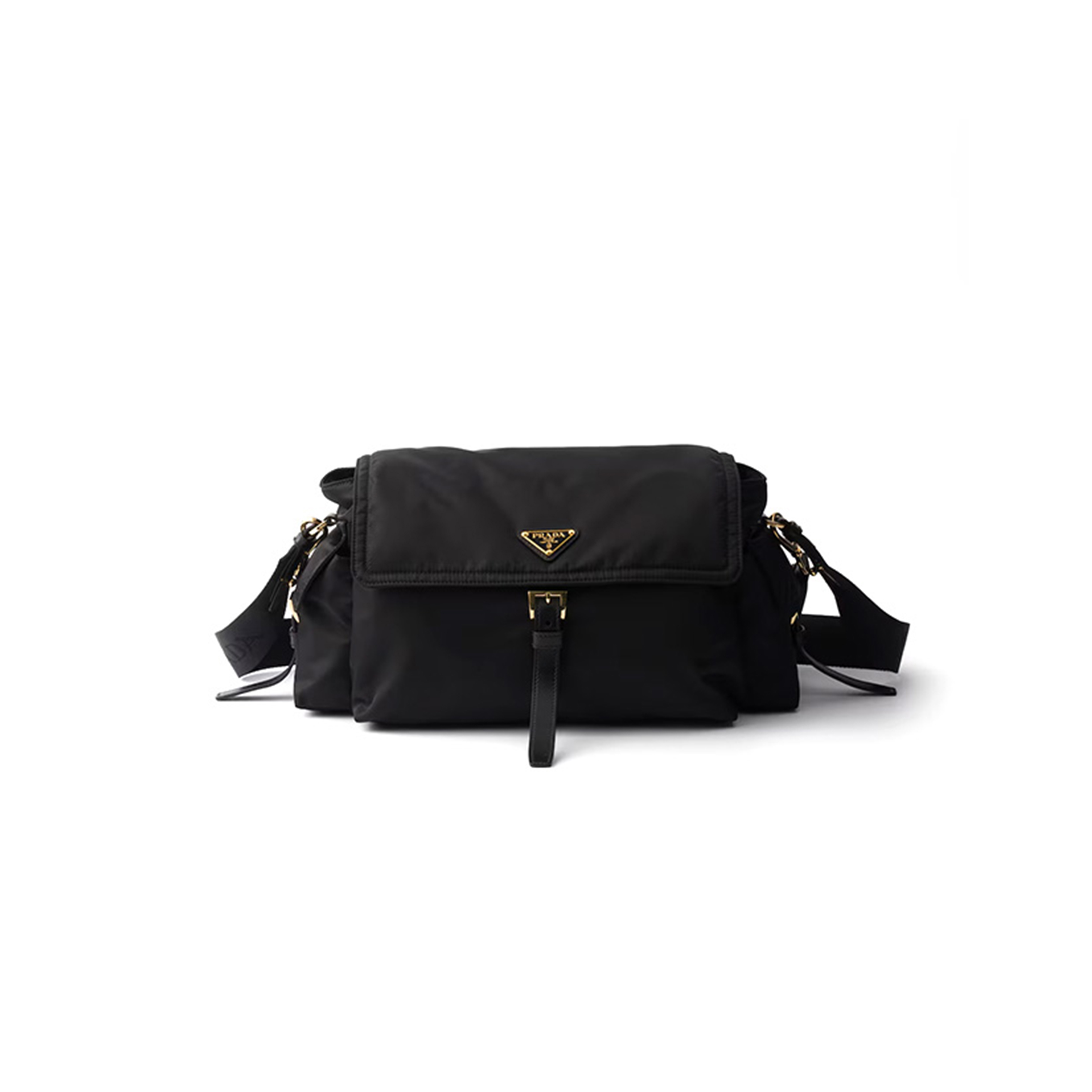 PRADA EXPLORE LARGE RE-NYLON SHOULDER BAG WITH FLAP 1BD391 (37.5*19*12cm) 